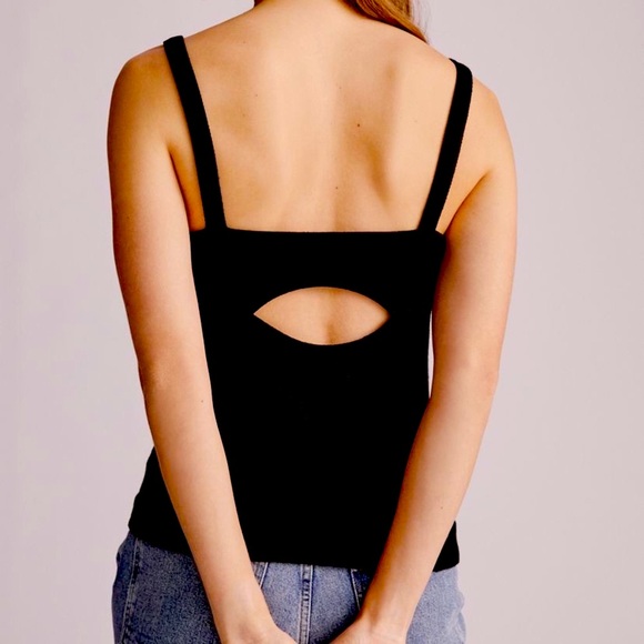 Anthropologie BB Dakota black corset tank hooks down the front, size XL & in EUC - Picture 3 of 5